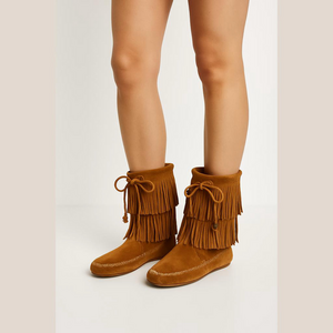 MINNETONKA SHOES BOOT. DOUBLE FRINGE SIZE 6.5